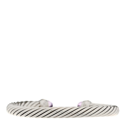 David Yurman Sterling Silver 14K Yellow Gold Amethyst 7mm Cable Classics Bracelet 2 of 4