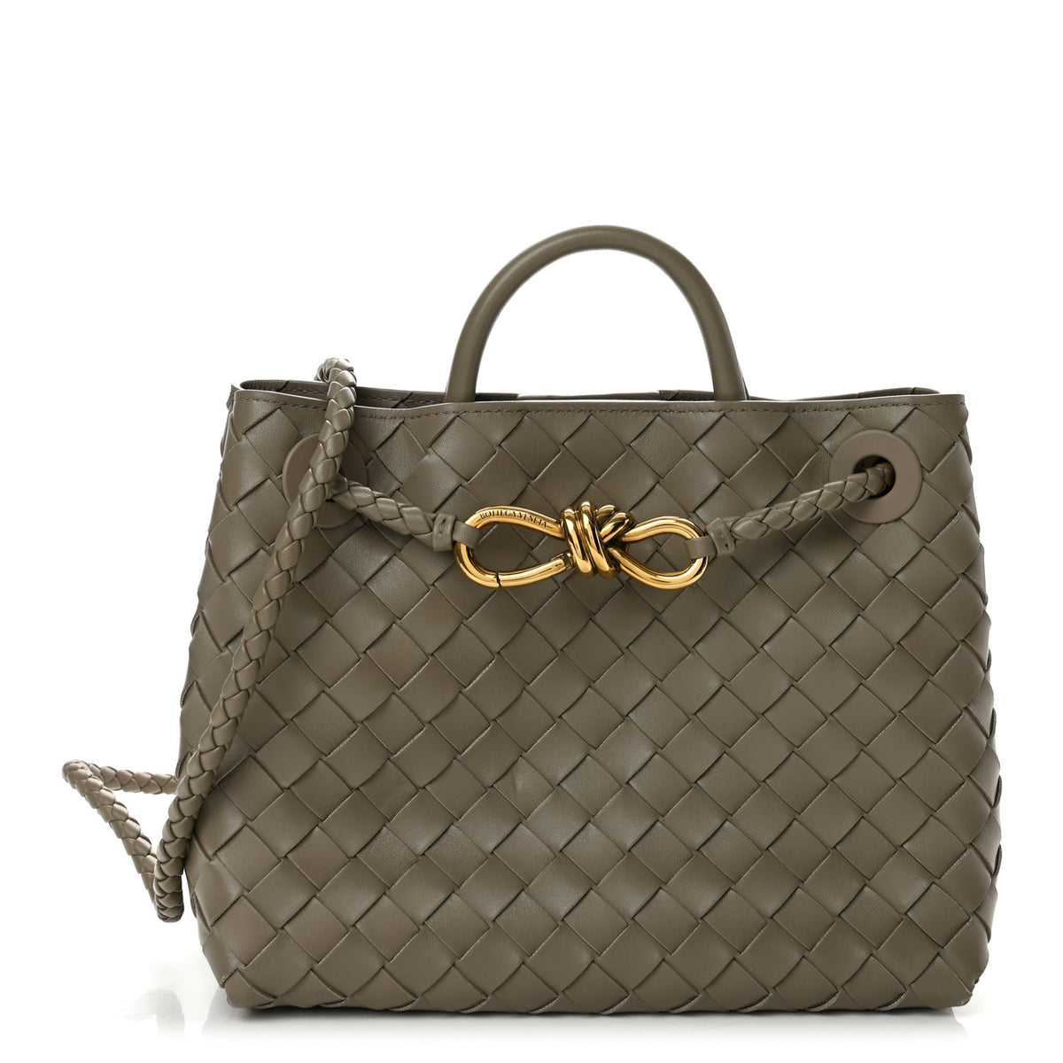 Bottega Veneta Nappa Intrecciato Small Andiamo Shoulder Bag Sterling 1 of 11