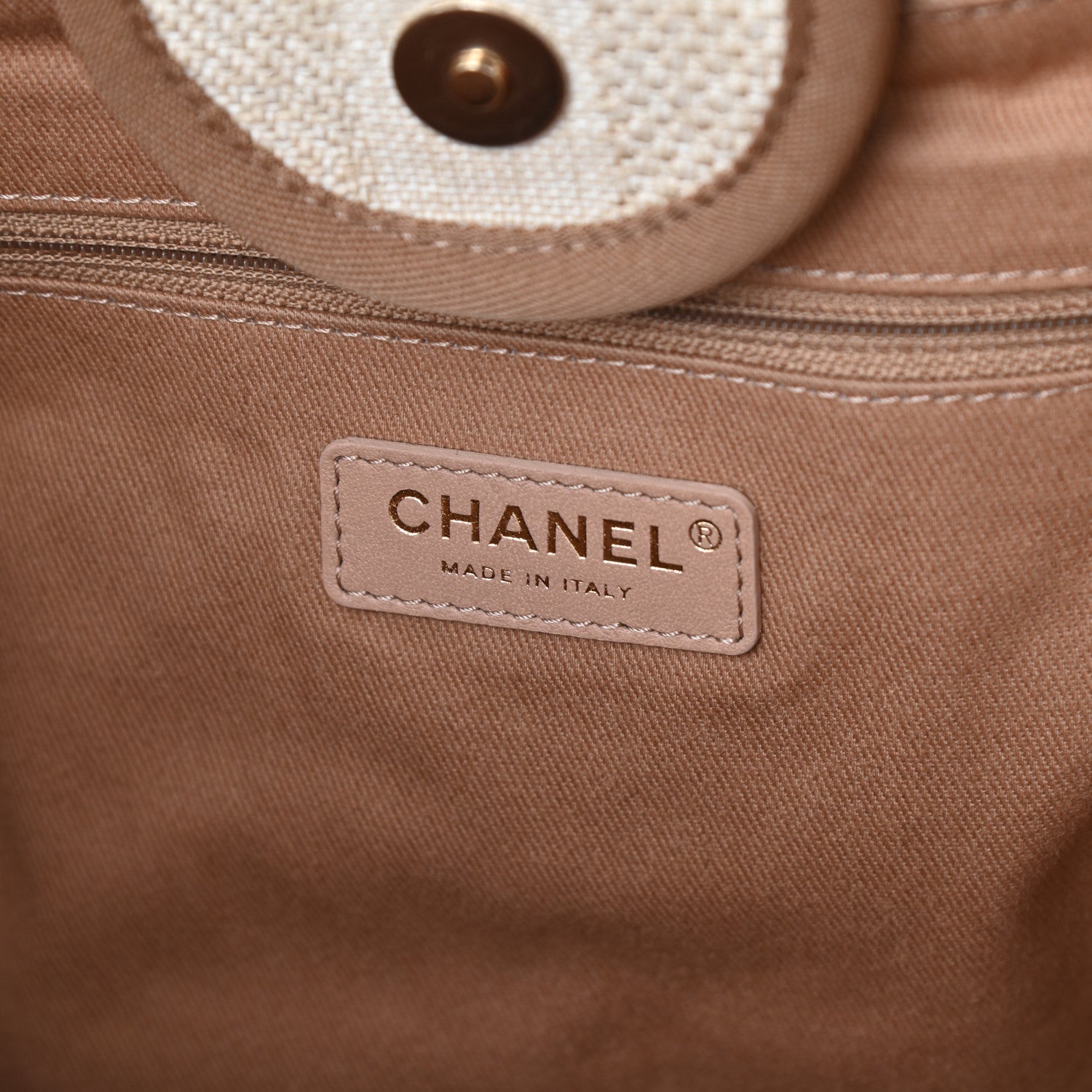 Chanel Mixed Fibers Striped Medium Deauville Tote Beige 6 of 10