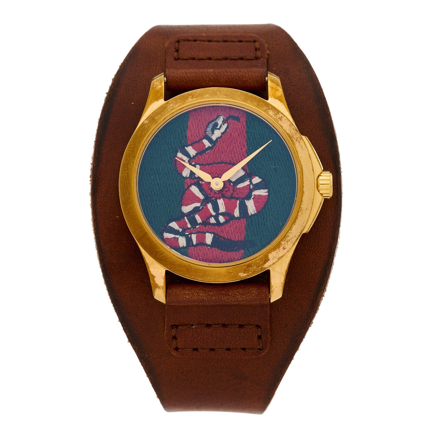 Gucci Stainless Steel Calfskin 38mm Le Marche Des Merveilles Snake Quartz Watch 1 of 4