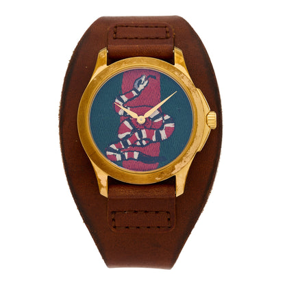 Gucci Stainless Steel Calfskin 38mm Le Marche Des Merveilles Snake Quartz Watch 1 of 4