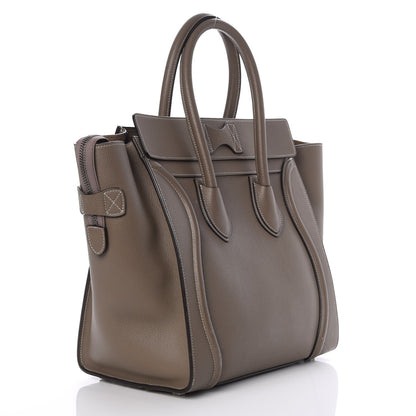 Celine Drummed Calfskin Mini Luggage Souris 3 of 6