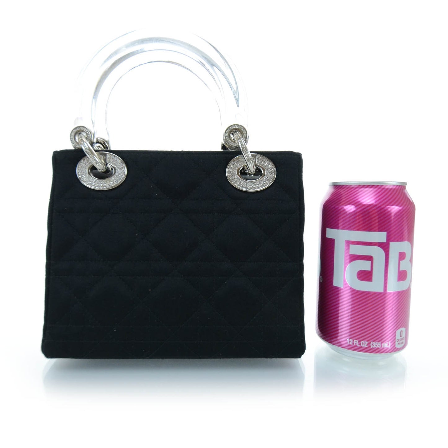Satin Swarovski Crystal Cannage Mini Lady Dior Black