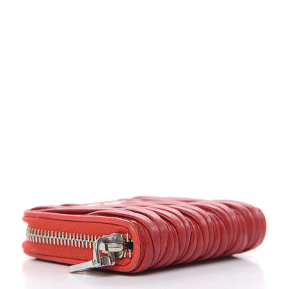 Miu Miu Nappa Matelasse Zip Around Compact Wallet Fuoco 4 of 14