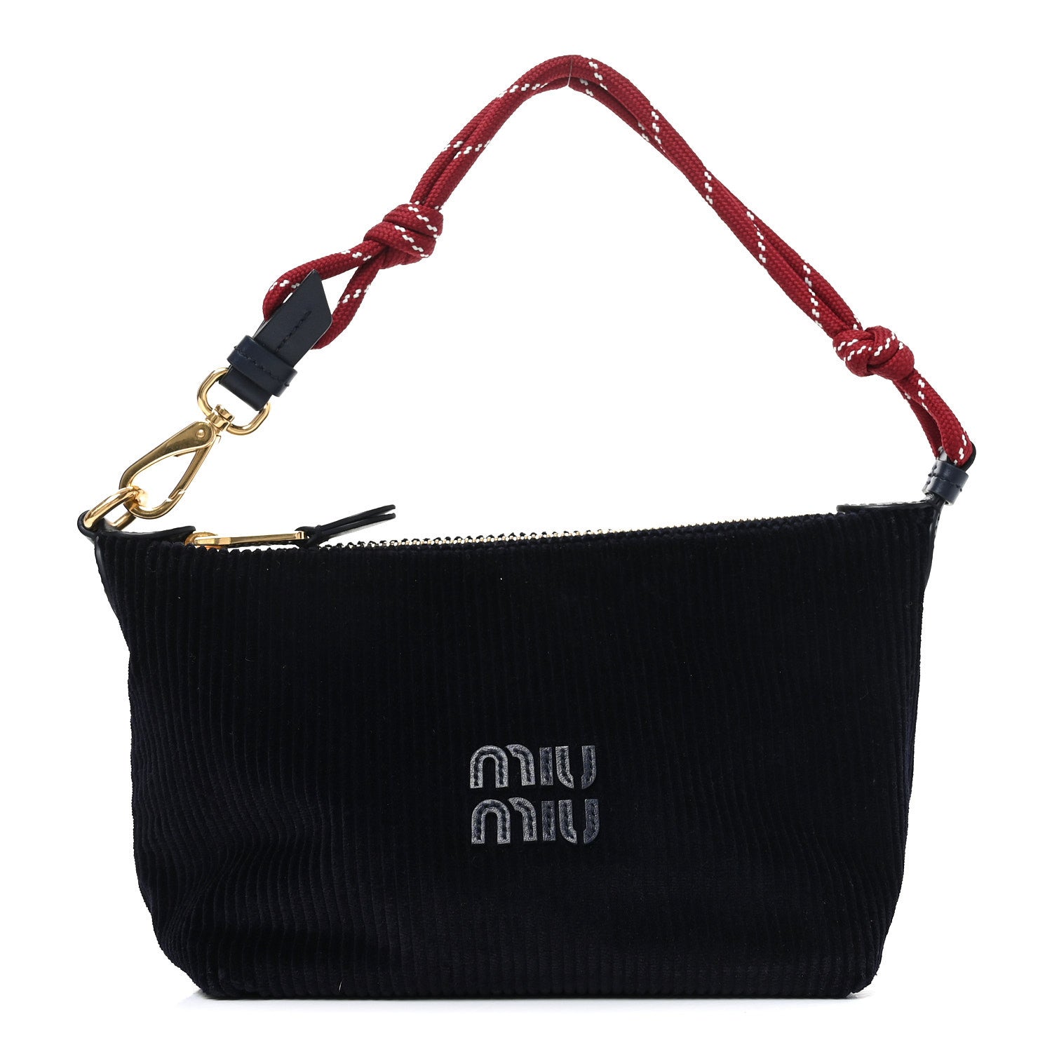 Miu Miu Velvet Pouch Bag Navy Amaranto 1 of 9