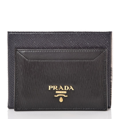 Prada Vitello Move Metal Card Case Black 7 of 7