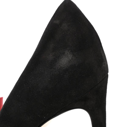 Gucci Kid Scamosciato Removable Web Bow High Heel Pumps 39.5 Black 13 of 19