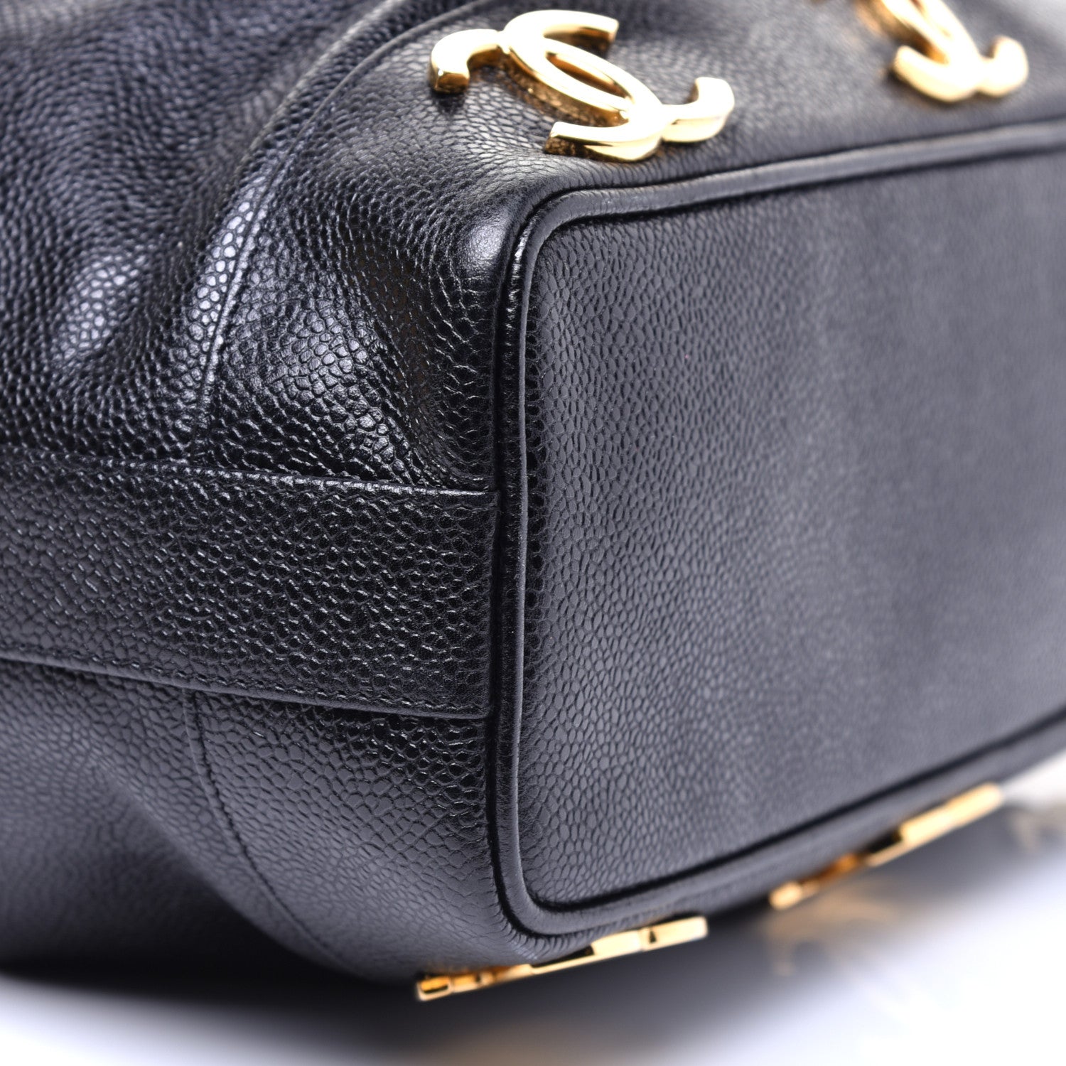 Chanel Caviar CC Drawstring Shoulder Bag Black 7 of 11