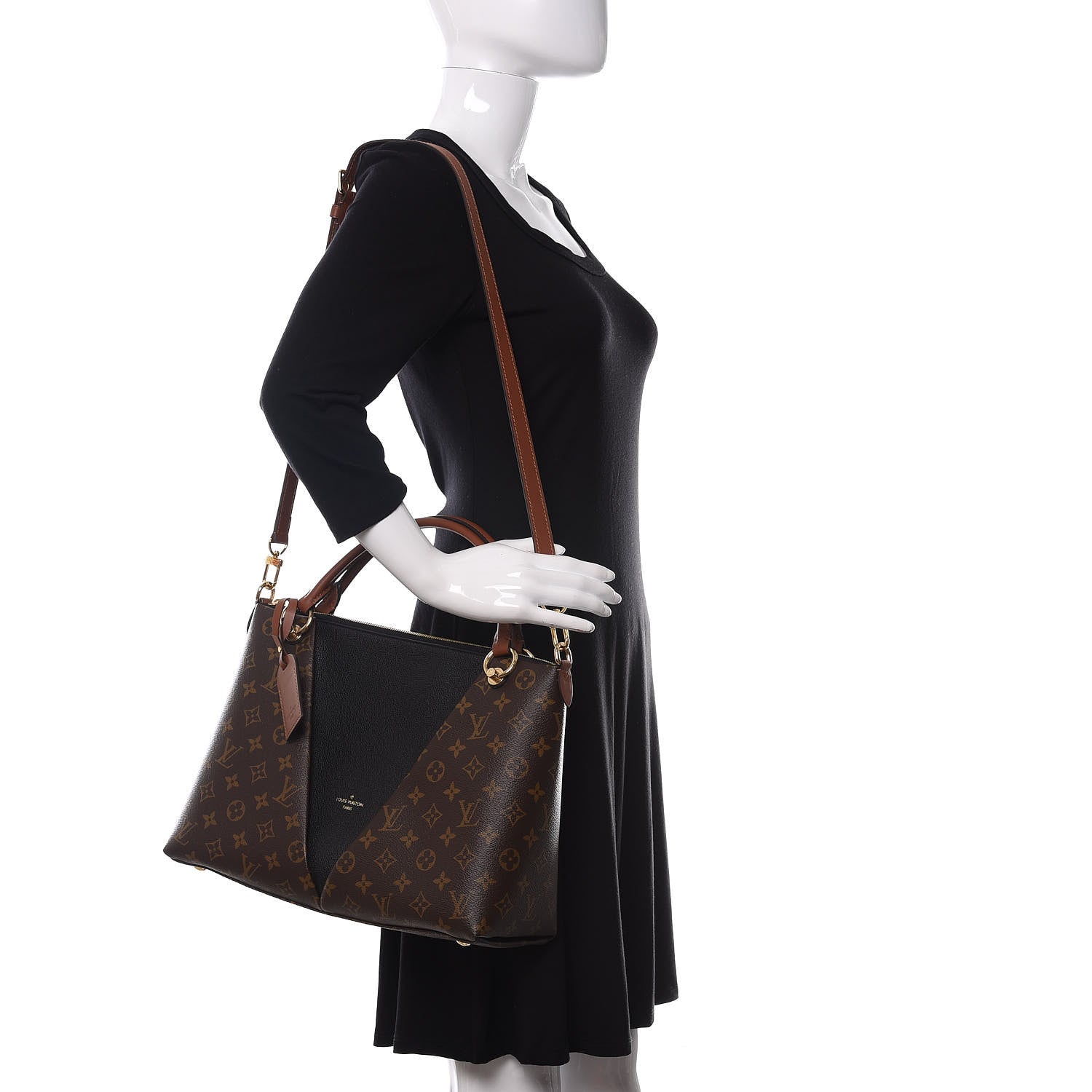 Louis Vuitton Monogram V Tote MM Black 2 of 11
