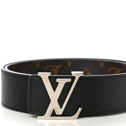 Louis Vuitton Calfskin Monogram 30mm LV Initiales Reversible Belt 80 32 Black 2 of 10