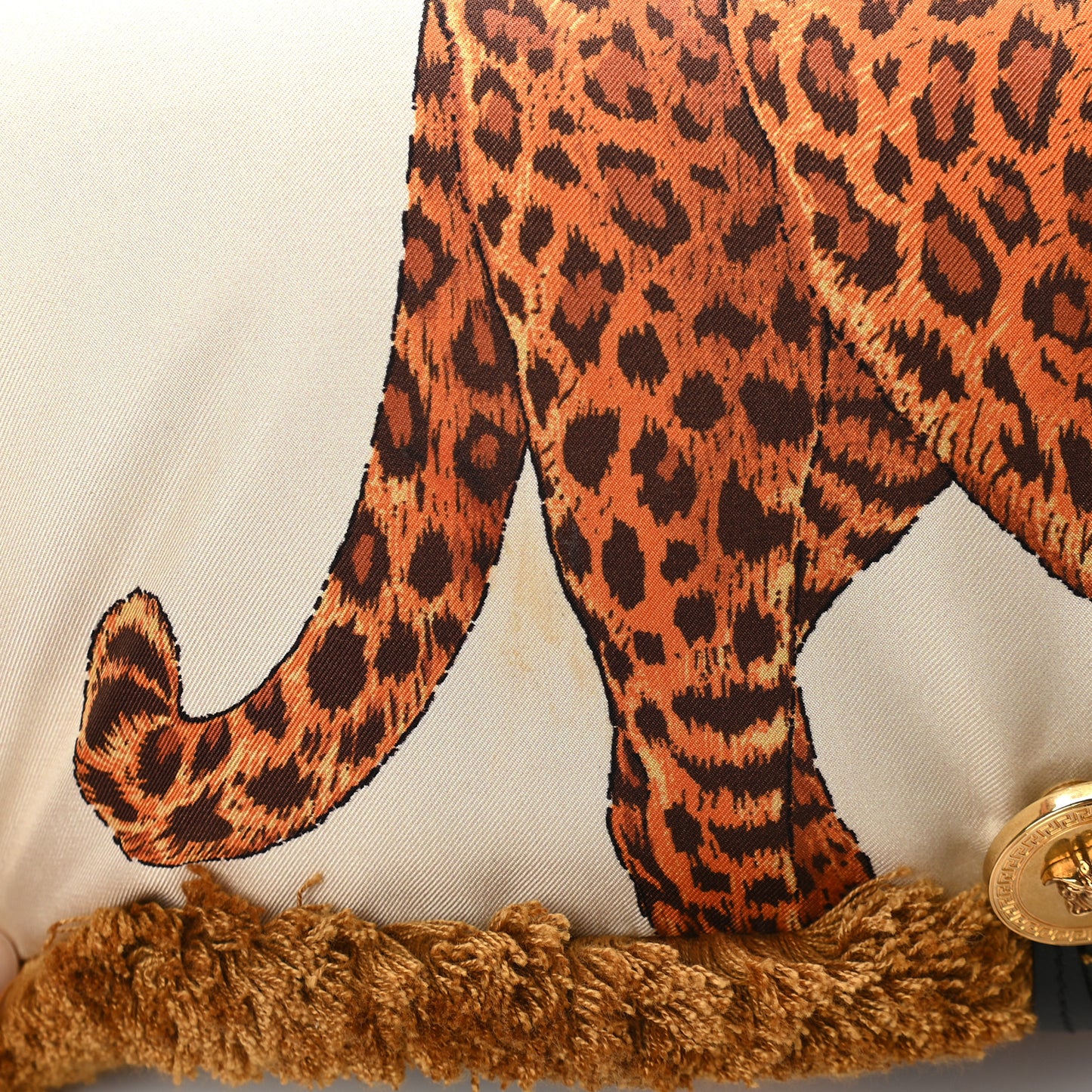 Silk Leopard Print Pillow Talk Shoulder Bag Gold