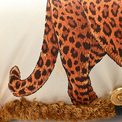 Versace Silk Leopard Print Pillow Talk Shoulder Bag Gold 11 of 12