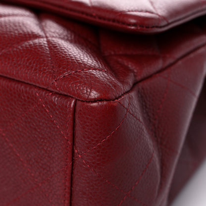 Chanel Caviar Quilted Maxi Double Flap Dark Red 9 of 16