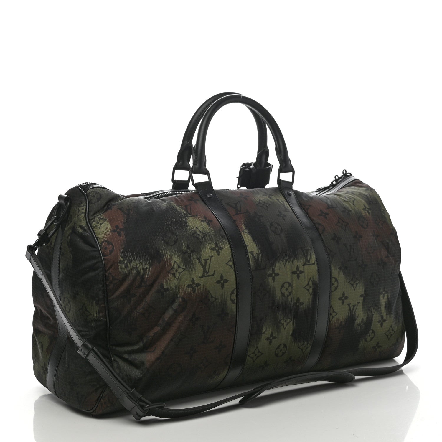 Louis Vuitton Nylon Monogram Camouflage Keepall Bandouliere 50 Kaki 2 of 8