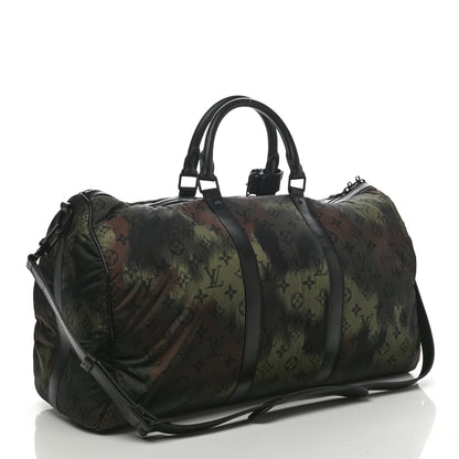 Louis Vuitton Nylon Monogram Camouflage Keepall Bandouliere 50 Kaki 2 of 8