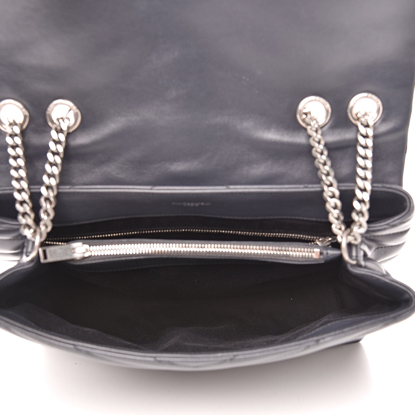 Calfskin Y Quilted Monogram Medium Loulou Chain Satchel Asphalt
