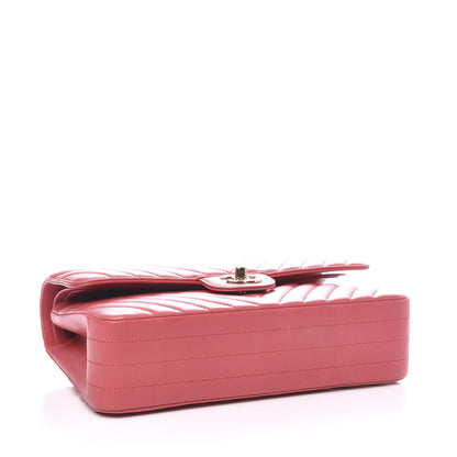 Chanel Lambskin Chevron Quilted Medium Double Flap Pink 4 of 10