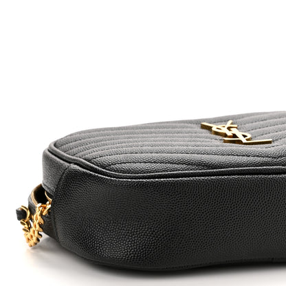 Saint Laurent Grain De Poudre Matelasse Monogram Mini Lou Camera Bag Black 8 of 11