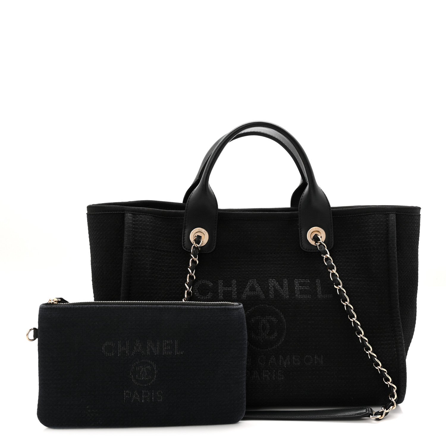 Chanel Mixed Fibers Small Deauville Tote Black 3 of 11