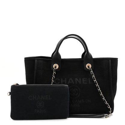 Chanel Mixed Fibers Small Deauville Tote Black 3 of 11