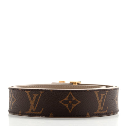 Louis Vuitton Calfskin Monogram 30mm LV Initiales Reversible Belt 80 32 Beige 3 of 9