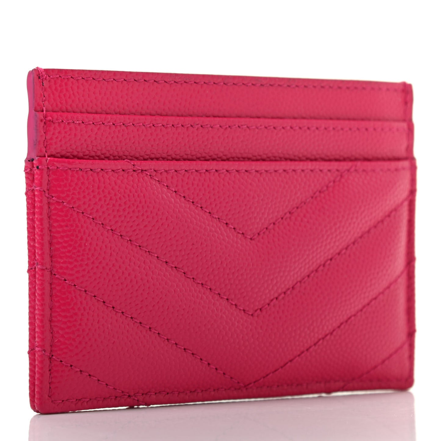 Grain De Poudre Matelasse Chevron Monogram Credit Card Case Bubblegum