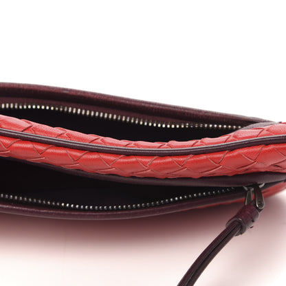Bottega Veneta Nappa Intrecciato Zip Clutch Fraise Aubergine 5 of 6