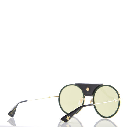 Gucci Round Frame Sunglasses GG0061S Gold Green 4 of 7