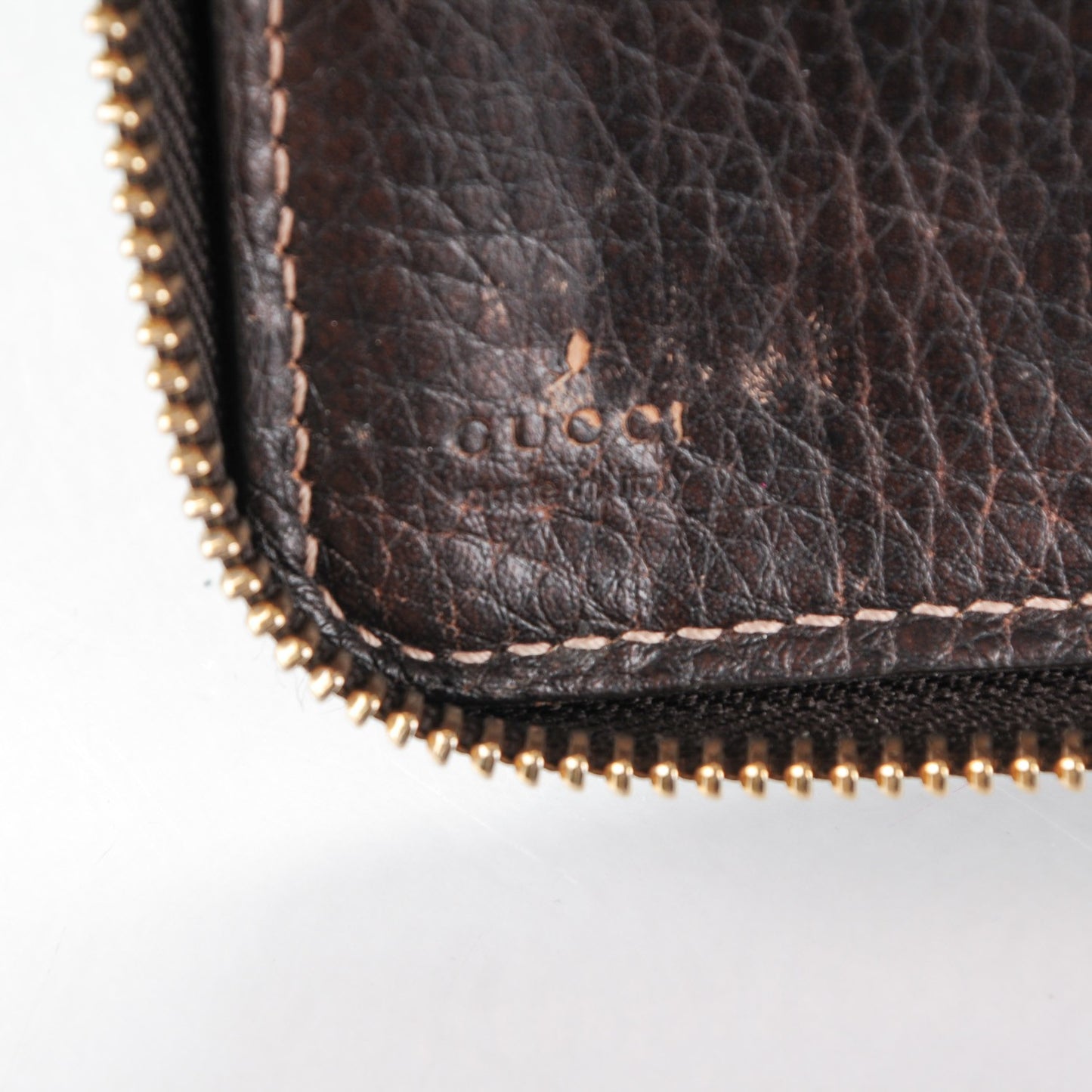 Monogram Calfskin Bamboo Tassel Zip Around Wallet Beige Ebony Chocolate