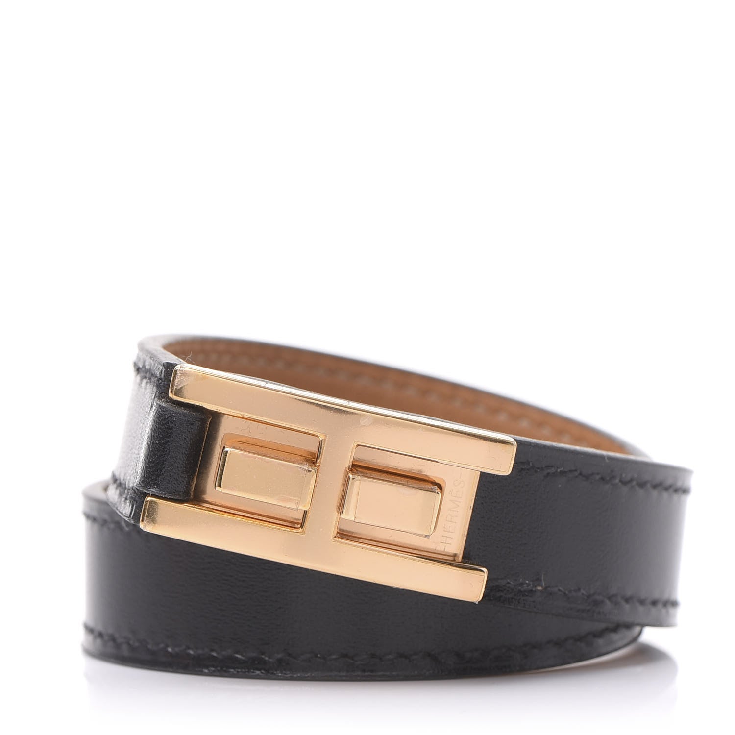 Hermes Box Drag Double Tour Bracelet T1 Black 1 of 5