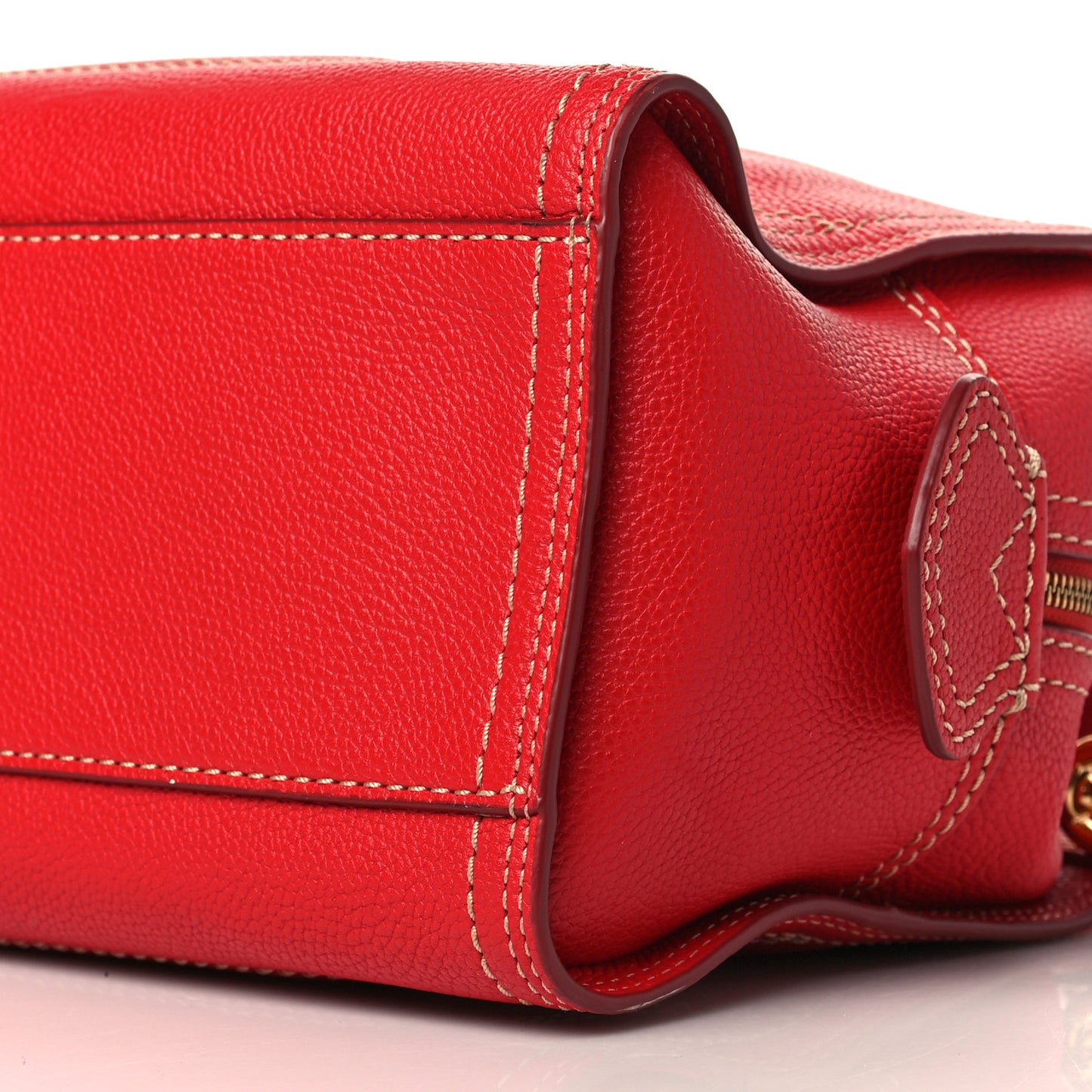 Textured Calfskin Cruiser Satchel Fire Red