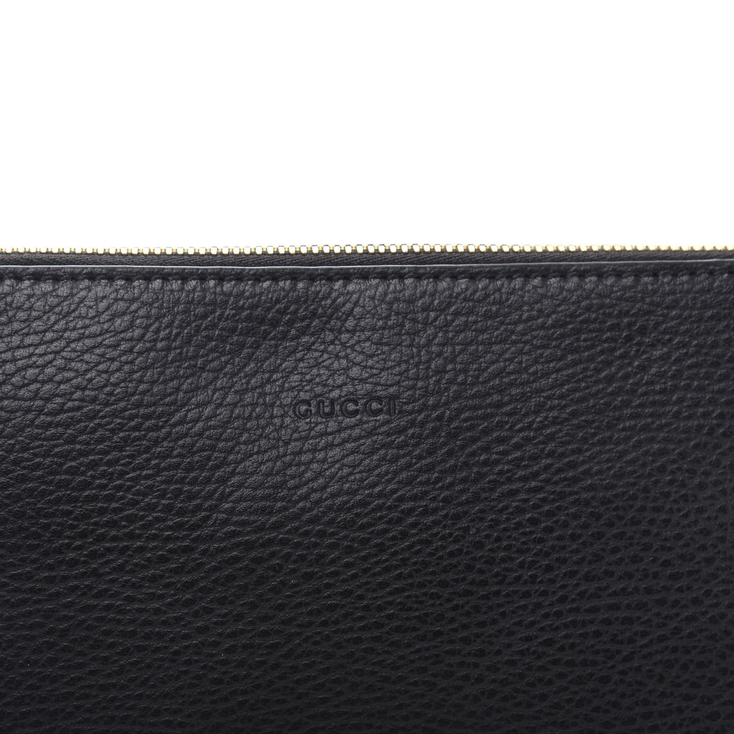 Pebbled Calfskin Large Bamboo Clutch Black