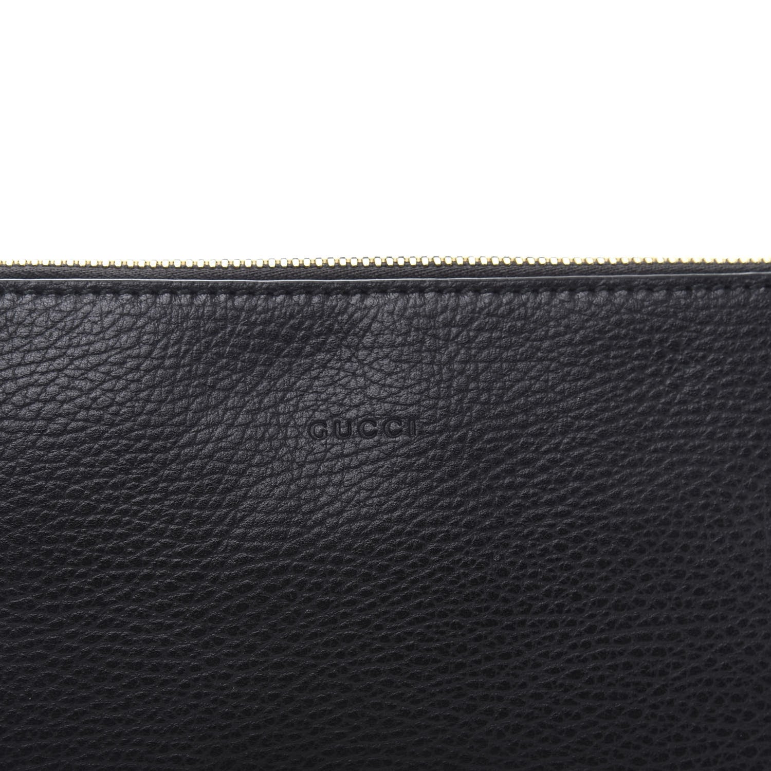 Gucci Pebbled Calfskin Large Bamboo Clutch Black 11 of 11