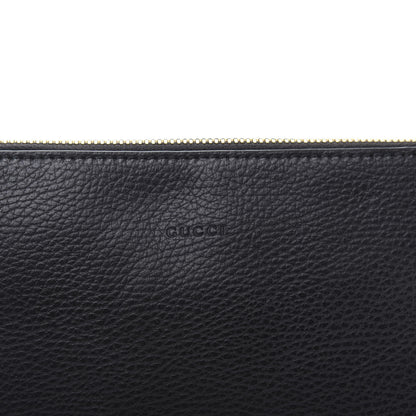 Gucci Pebbled Calfskin Large Bamboo Clutch Black 11 of 11