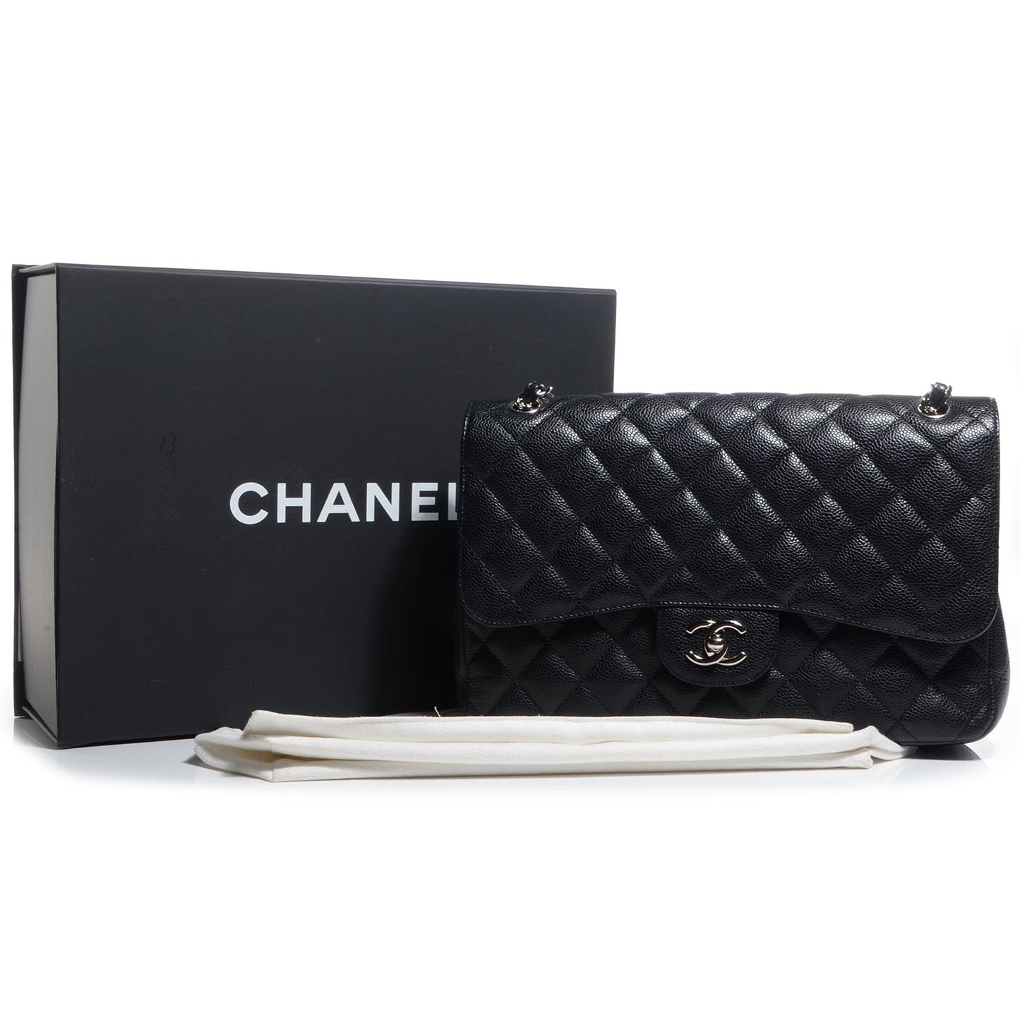 Caviar Jumbo Double Flap Black