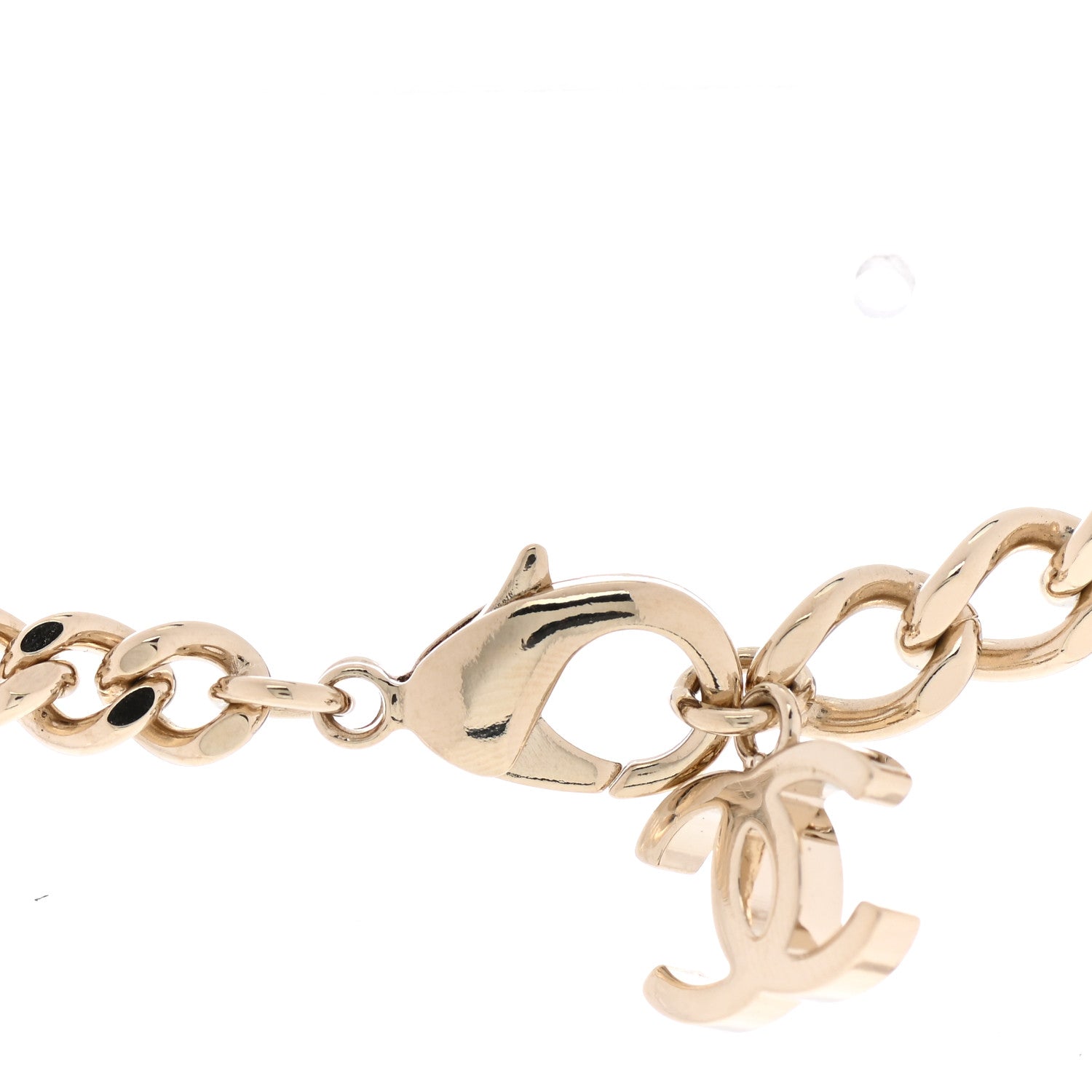 Chanel Crystal CC Chain Links Choker Necklace Gold 5 of 7