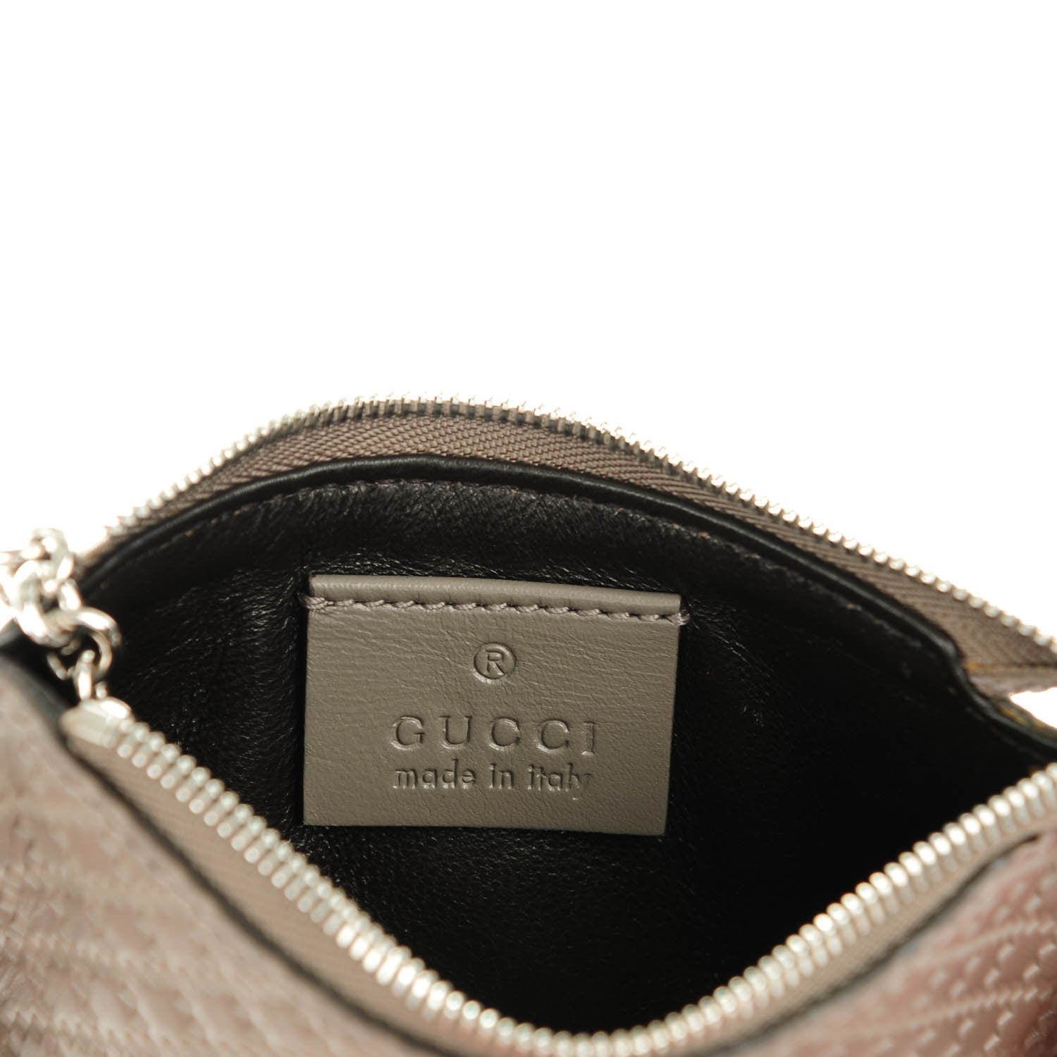 Gucci Calfskin Diamante Embossed Key Case Grey 6 of 7