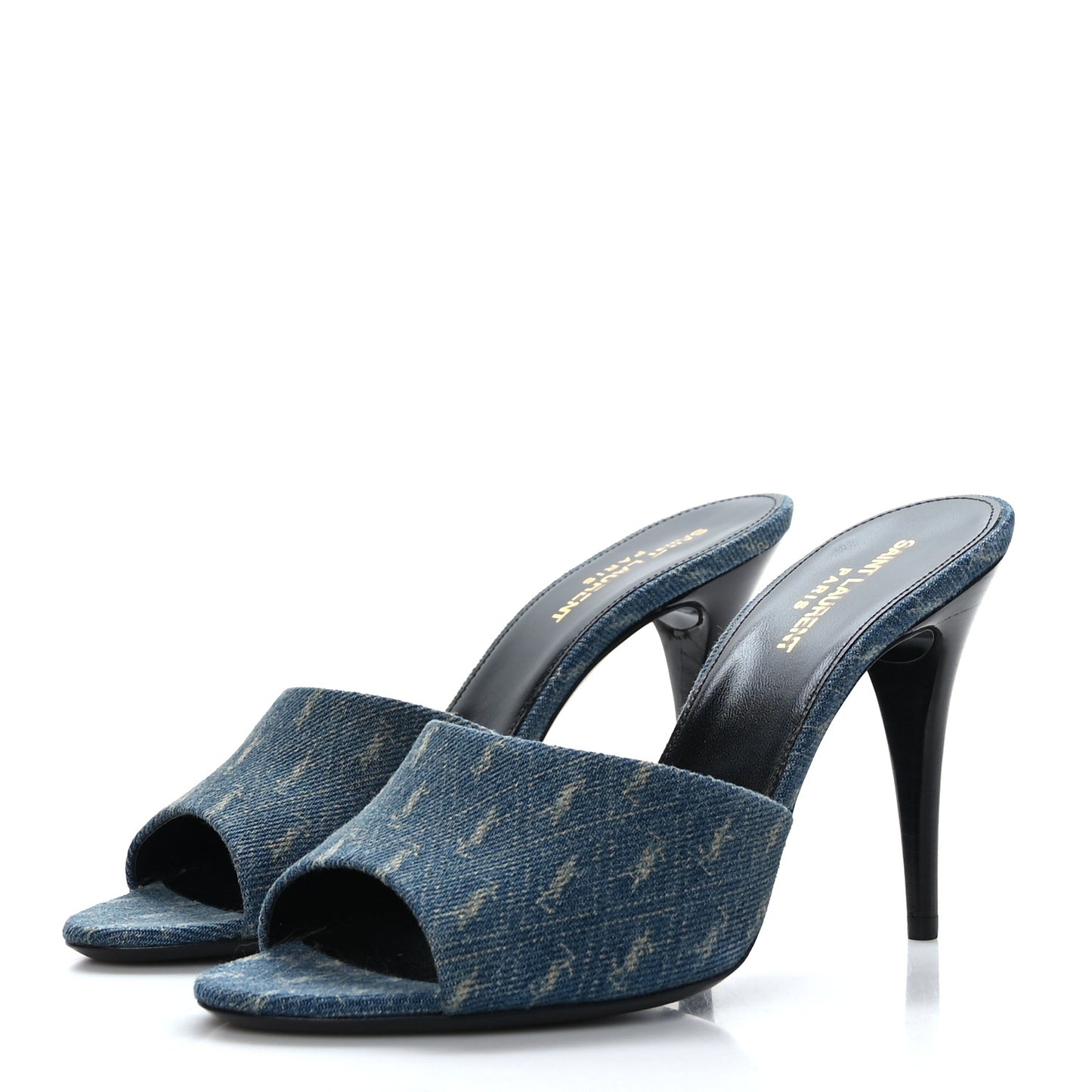 Denim Monogram La 16 Mule Sandals 39 Blue Jeans