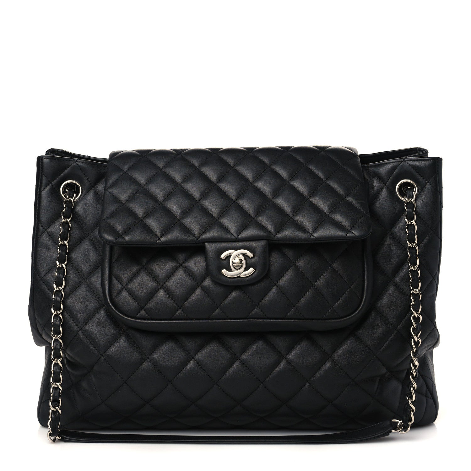 Chanel Calfskin Quilted Flap Tote Black 1 of 9