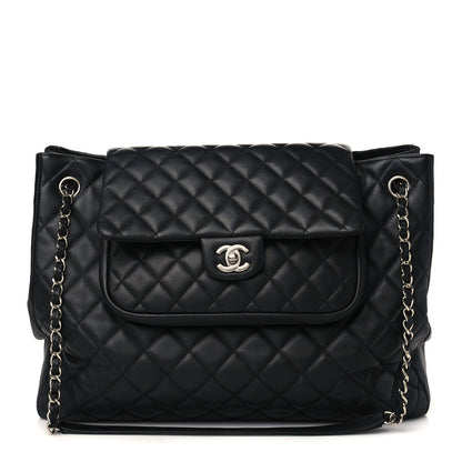 Chanel Calfskin Quilted Flap Tote Black 1 of 9