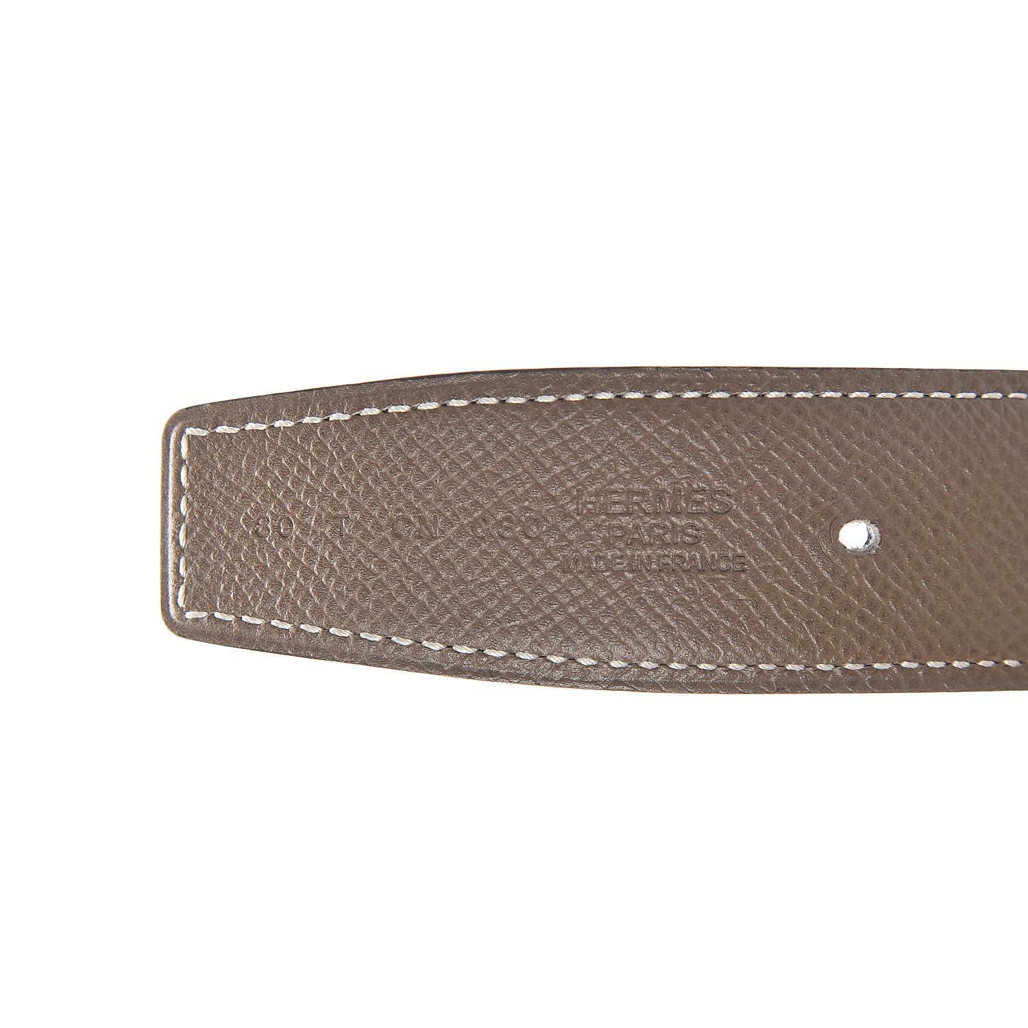 Hermes Box Togo 32mm Quizz H Belt 80 Etoupe Black 6 of 7