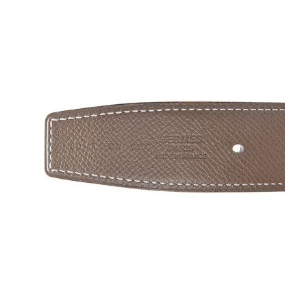 Hermes Box Togo 32mm Quizz H Belt 80 Etoupe Black 6 of 7