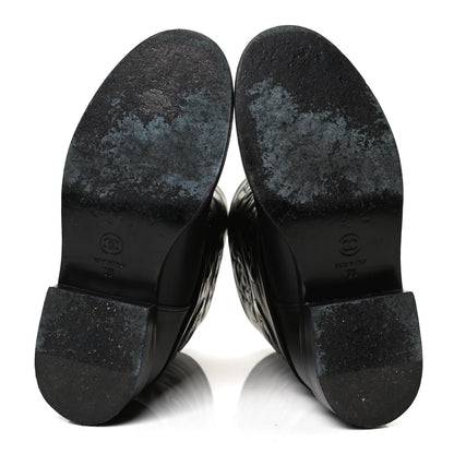 Chanel Calfskin Camellia Short Boots 38 Black 7 of 13