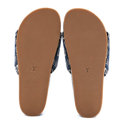 Louis Vuitton Canvas Since 1854 Jumbo Flatform Mule Sandals 40 Blue 5 of 8