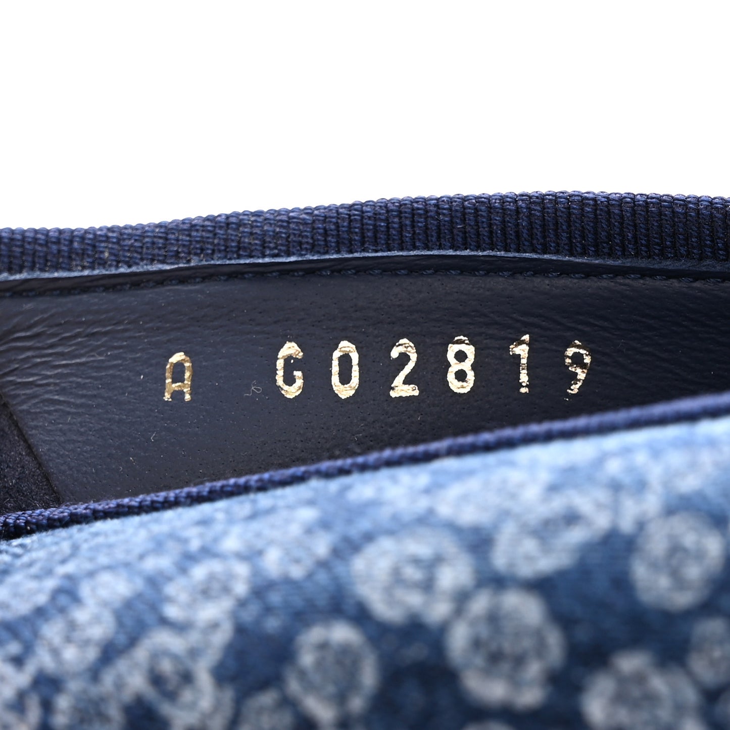 Denim Camellia Print Ballerina Flats 36.5 Dark Blue