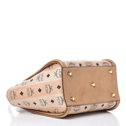 MCM Striped Visetos Satchel Beige 4 of 11