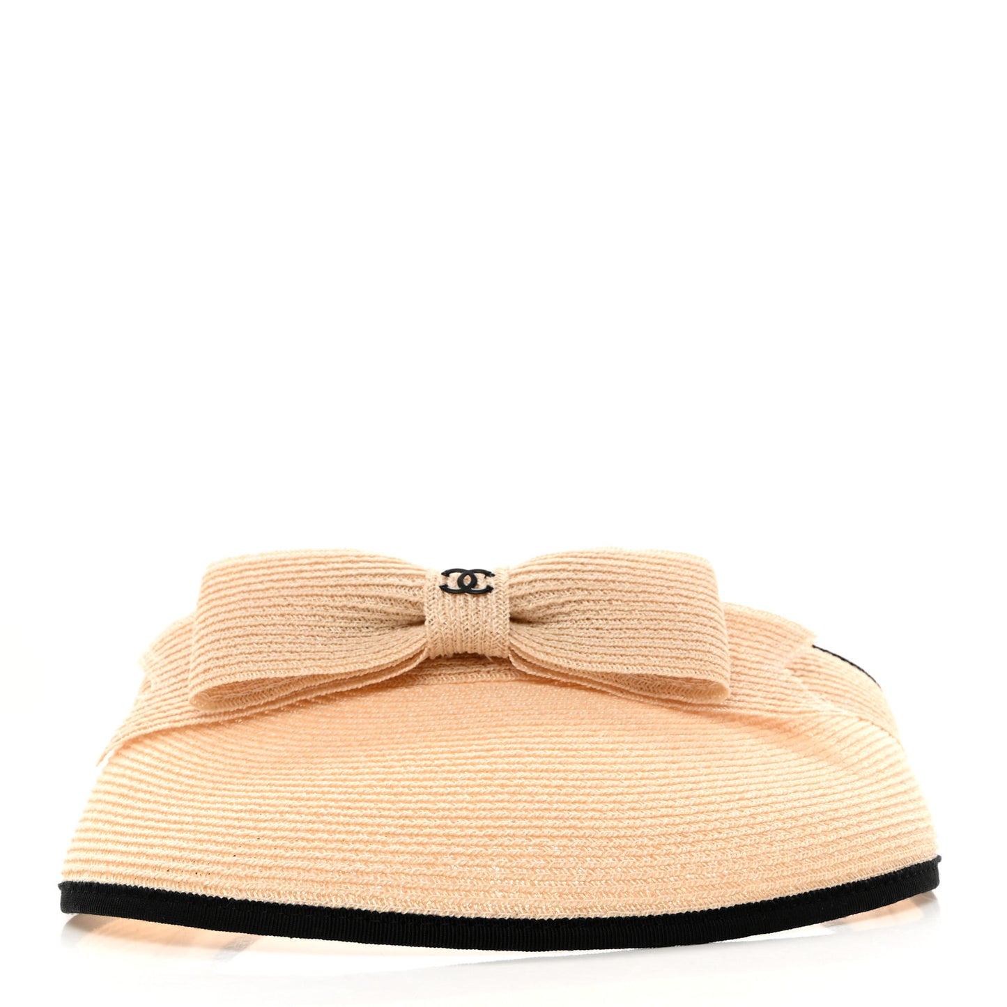 Straw Grosgrain Visor S Beige Black