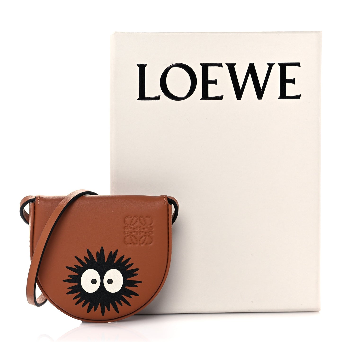 X SPIRITED AWAY Calfskin Mini Heel Pouch Tan