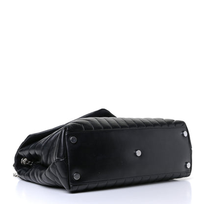 Saint Laurent Calfskin Y Quilted Monogram Large Loulou Chain Satchel Black 3 of 4