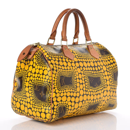 Louis Vuitton Monogram Kusama Town Speedy 30 Yellow 3 of 14